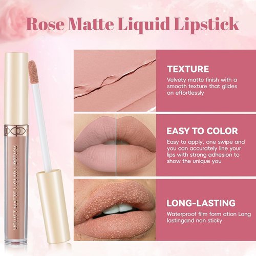 Noerrors 3 in 1 Nude Peach Lip Kit - Hydrating Lip Gloss, Matte Velvet Glaze & Creamy Pencil Set