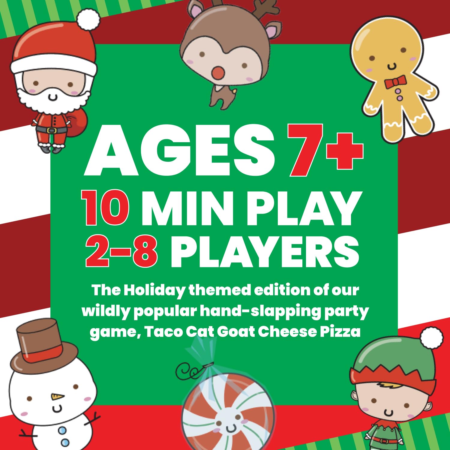 Taco Cat Goat Cheese Pizza - Santa Cookie Elf Candy Snowman Holiday Card Game | Fun for 2-8 Players, Perfect for Stockings & White Elephant Gifts