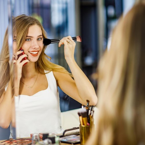 Travel Makeup Brushes with Case, 4 in 1 Makeup Brush Set, Foundation/Blush Brush, Eyeshadow Brush, Concealer Brush, Dual-Ended Makeup Brush Ideal for Foundation, Concealer, Eyeshadow