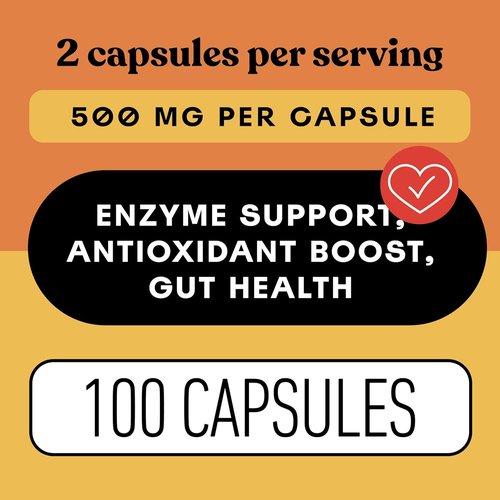 Papaya Enzyme Capsules 500mg - Organic Digestive Support with Papain | Vegan Non-GMO Herbal Supplement