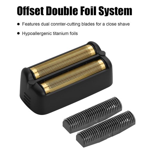 BaBylissPRO FX79RF2MB Replacement Foil & Cutters - Hypoallergenic Extra-Close Shaver Head, Matte Black
