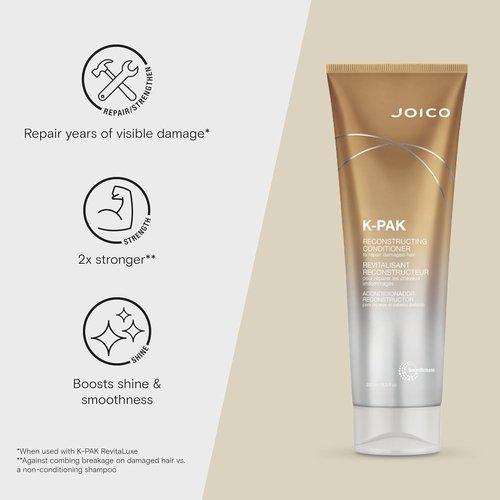 Joico K-PAK Daily Reconstructing Shampoo & Conditioner - Restore Shine & Smooth Damaged Hair with Keratin
