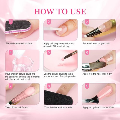 EODCI Glitter Pink Acrylic Powder - 56g/2oz Acrylic Nail Cover Powder for Nail Extension, Professional Nail Design, Sculpting, and Nail Building - Salon-Quality Acrylic Nail Supplies