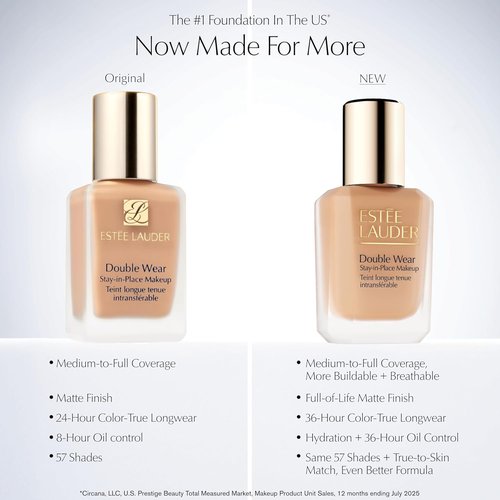 Estée Lauder Double Wear Foundation - Long-Wear Matte Makeup for Flawless Skin, 1 Fl Oz