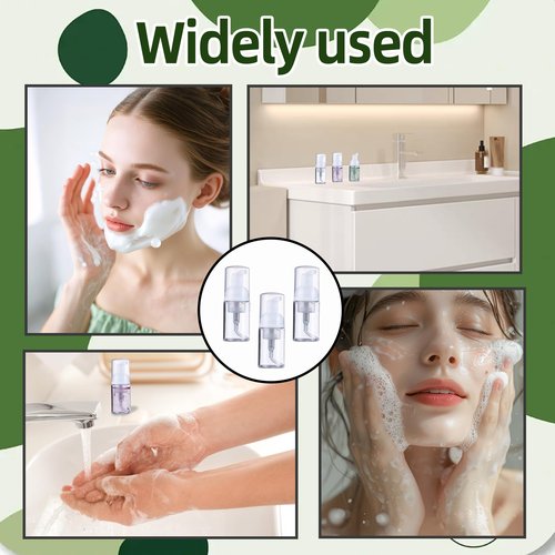 24 Pcs Foam Pump Bottle 1 oz Small Size Mousse Foam Soap Dispenser,Clear Plastic Empty Refillable Foam Bottle,Mini Foam Pump Bottle for Face Wash Shampoo Skin Care（30 ml）