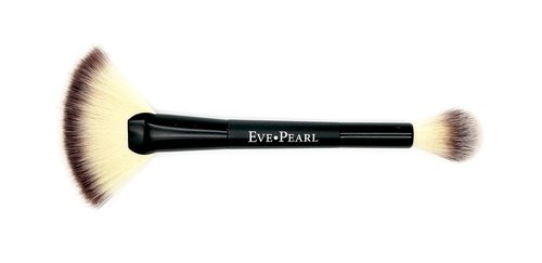EVE PEARL Ultimate Face Compact | 204 Dual Fan Brush Set for Blush, Bronzer & Highlighter - Medium to Deep