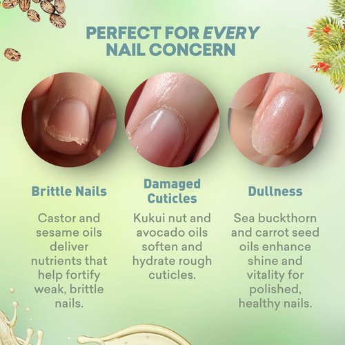 Just Nutritive Cuticle Oil - Nourishing Nail Serum for Soft, Strong Cuticles & Nails | 1 oz