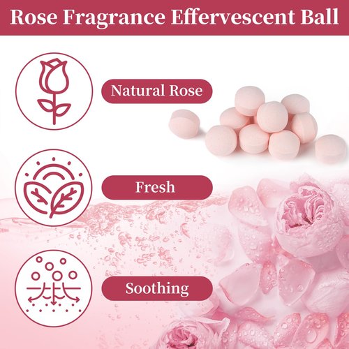 RAQEHO Manicure Spa Balls 8oz -Rose Soak Balls Moisturizing Tablets Cuticle Soften Bombas Efervescentes Para Pedicure Spa Nail Supplies Tools for Hand Soak Pedicure Soak Nail Care Nail Salon（80count）