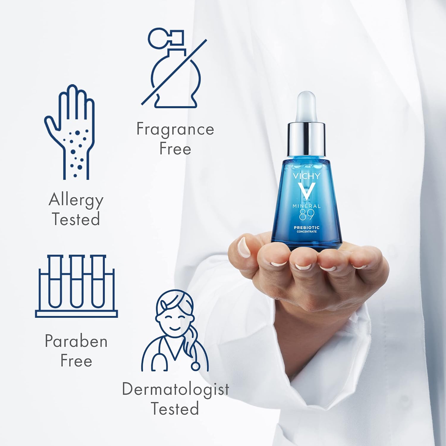 Vichy Mineral 89 Niacinamide Serum - Prebiotic Defense & Recovery Concentrate for Dull, Dry Skin