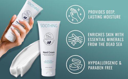 Natural Elephant Dead Sea Hand Cream - Soothing Formula with Minerals | 3.4 fl oz (Pack of 3)