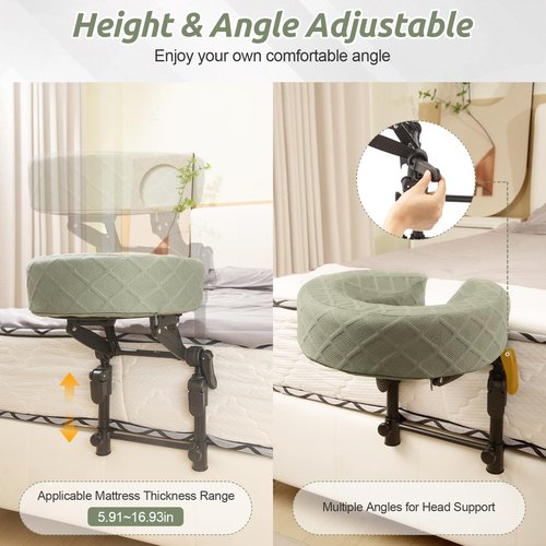 Cxgros Massage Headrest for Bed, Adjustable Massage Face Cradle at Home, Portable Massage Table Kit for Sleeping Mattress, Face Down Pillow After Eye Surgery
