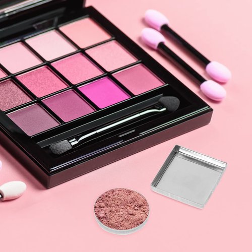 Beatifufu 30pcs Empty Metal Round and Square Pans for Eyeshadow and Makeup Palettes Empty Eyeshadow Containers and Accessories for DIY Makeup Projects