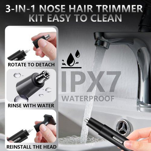 Dust2Oasis Nose Hair Trimmer for Men Women-2026 All-in-1 Professional Use for Nose Ear Hair Trimmers Clipper Pro-14,000RPM Motor,2 hrs Rechargeable Hair Trimmer Set with Dual Edge Blades N416