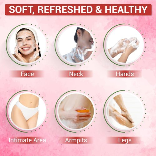 Skiennix Rose Herbal Soap Bars - Moisturizing Bath & Face Cleanser | 2 Pcs with Cymbopogon Martinii Scent