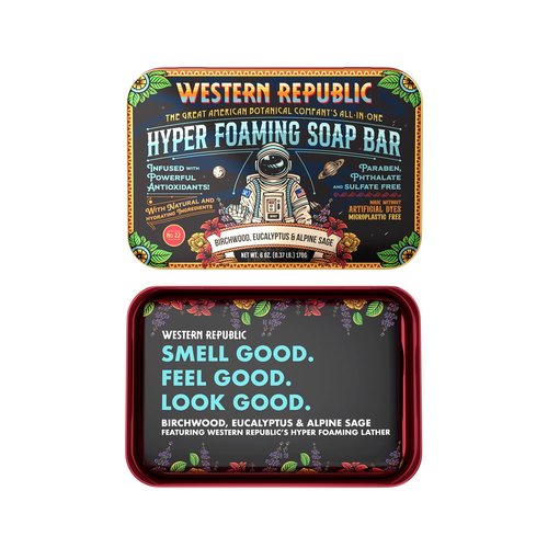 Hyper Foaming Soap Bar - Ultra-Lathering Birchwood, Eucalyptus & Alpine Sage | Hydrating & Anti-Aging (2 Pack) | Made in USA