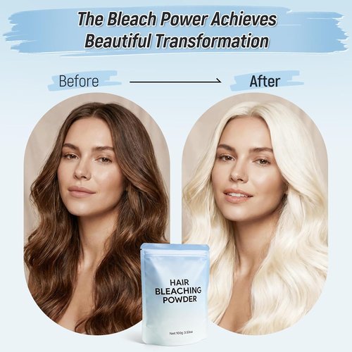 Skiennix Hair Bleach Powder - Professional Lightening Formula for Up to 8 Levels of Lift | 100g/3.53oz