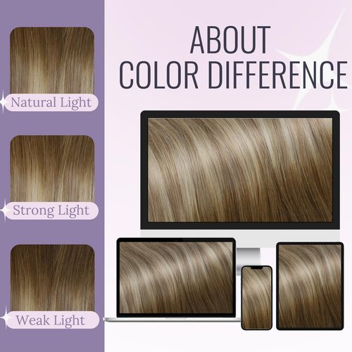 Fshine Wire Hair Extensions Real Human Hair 12 Inch Balayage Olive Brown to Ash Brown Mix Blonde Secret Layered Hairpiece One Piece Clip in Extensions Human Hair 76 G