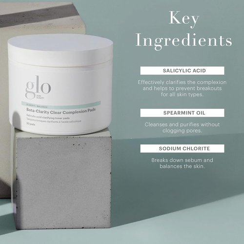 Glo Skin Beauty Clear Complexion Pads - Instantly Tone and Balance for Clearer Skin | 60 Pads