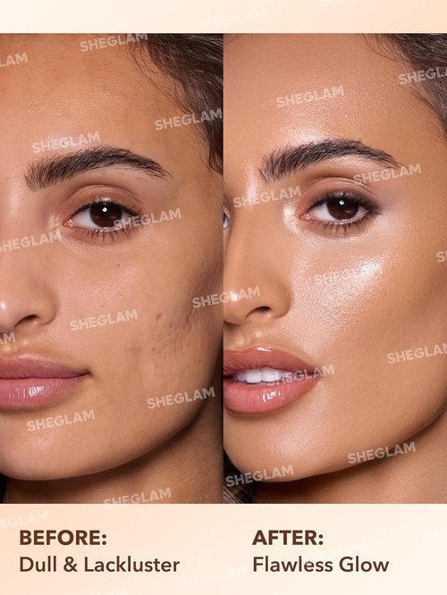 **SHEGLAM Sunburst Glow Mixer - 4-IN-1 Liquid Glow Complexion Booster, Vegan & Cruelty-Free | Medium Tan Neutral**