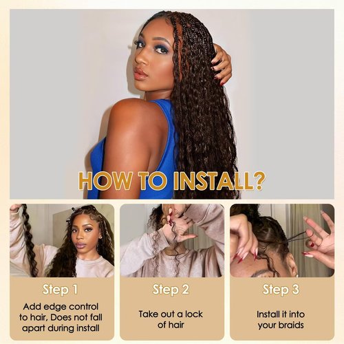 Human Braiding Hair for Boho Braids 100% virgin Human Hair 110g 16-24 Inch Curly Knotless 12A Deep Wave Bulk Bohemian Braiding Hair for 2 Bundles/Pack Extensions (4#-Deep Wave, 16 Inch)