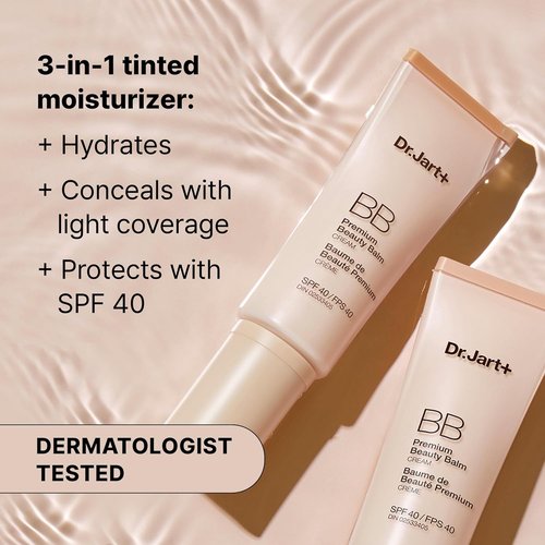 Dr.Jart+ Premium BB Cream - Tinted Moisturizer with SPF 40 & Niacinamide | Korean Makeup, 1.35 Fl Oz