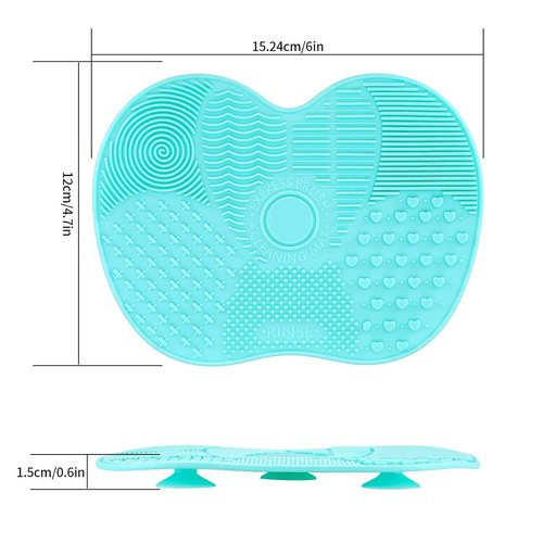 Skiennix Silicone Makeup Brush Cleaning Mat - Portable Suction Cup Pads for Easy Cleaning | 2 Pcs