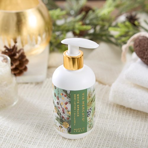 Via Mercato Natale Body Lotion - Moisturizing Non-Greasy Formula | 8.4 Fl Oz, White Spruce Scent
