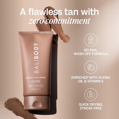 Bali Body Instant Tan Cream - Fast-Drying Formula for All Skin Types | 150 ml/5.07 fl oz