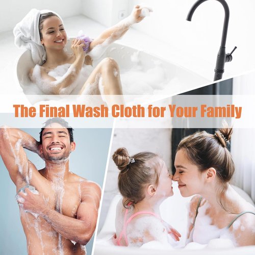 Unifab African Net Sponge Real African Exfoliating Net Bath Sponge Wash Cloth Exfoliating Washcloth African Net Cloth Body Scrubber for Shower Pink and Black