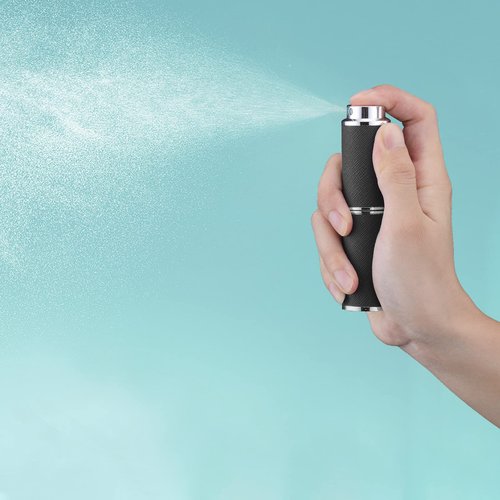 owlyee Travel Perfume Bottle Refillable - 8ML Leather Empty Mini Cologne Spray Atomizer Men - Small Fragrance Sample Sprayer - 5PCS Portable Refill Travel Essentials Container