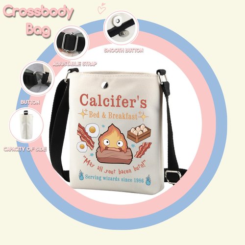 TSOTMO Calcifer's Bed & Breakfast Crossbody Bag Anime Lover Gift for Women Mother Best Friend (Calcifer's CR)
