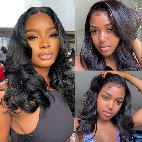Dunmud Bob Wig Human Hair 4x4 Glueless Lace Front Wigs Human Hair Pre Plucked Short Bob Body Wave Lace Closure Wigs 10 In