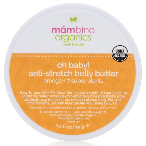 Mambino Organics Oh Baby! Belly Butter - Vegan Pregnancy Cream with Shea Butter | 2.5 fl oz