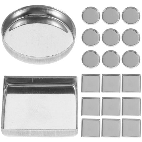 Beatifufu 30pcs Empty Metal Round and Square Pans for Eyeshadow and Makeup Palettes Empty Eyeshadow Containers and Accessories for DIY Makeup Projects