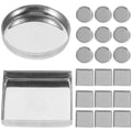 Beatifufu 30pcs Empty Metal Round and Square Pans for Eyeshadow and Makeup Palettes Empty Eyeshadow Containers and Accessories for DIY Makeup Projects