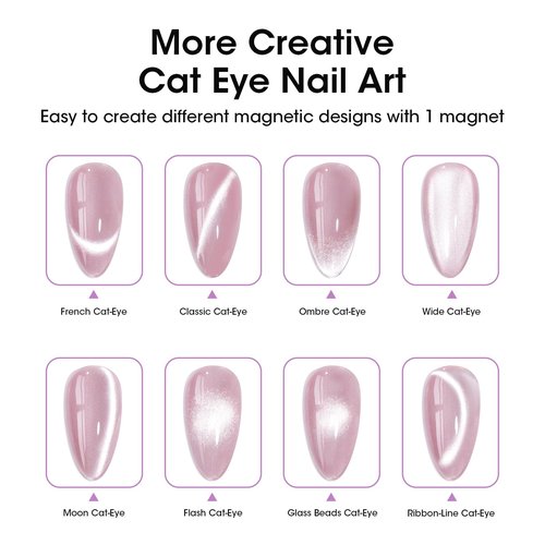 Gellen Double-Ended Cat Eye Magnet Stick for Nail – Dual Cat Eye Gel Nail Polish Sturdy Magnet Tool with Round Beads, Multifunctional Cat-Eye Nail Art Effect at Home or Salon DIY