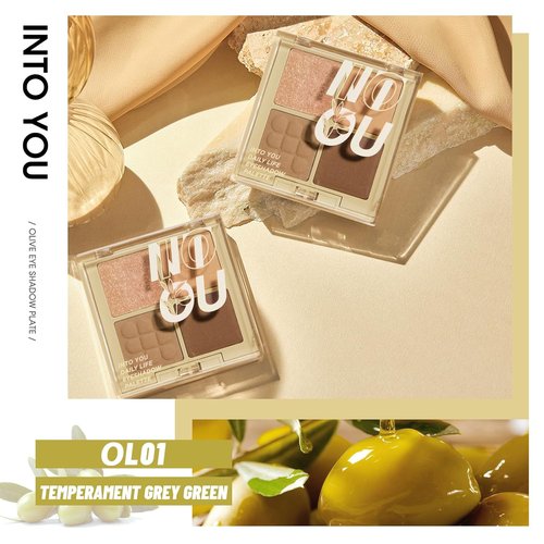 INTO YOU Nude Eyeshadow Palette - 4 Color Matte, Shimmer & Glitter | Long-Lasting Warm Neutral Shades