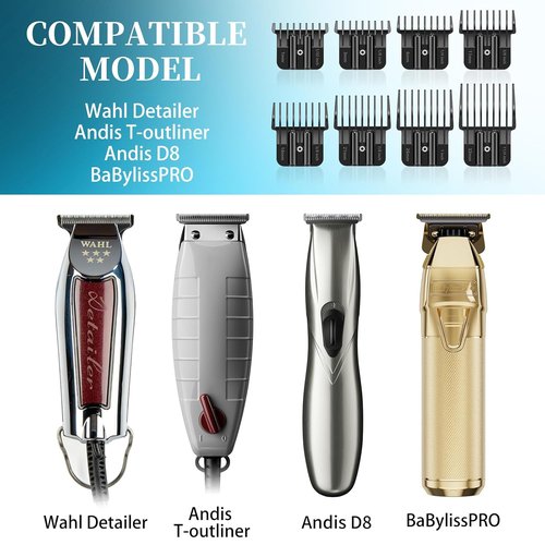 BaBylissPRO Premium Trimmer Guards - Replacement Set with Metal Spring Clip | Fits FX787 & FX726, 1/32-5/4 Inch