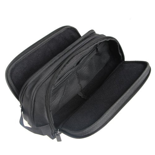 Damero Travel Organizer, Men Grooming Storage Bag with Two Compartments for Electronic Shaver, Hair Clipper, Beard Trimmer and Attachment, Roomy, Lightweight and Portable, Black