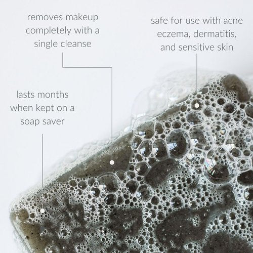 Osmia Skincare - Natural Black Clay Facial Soap Bar | Dead Sea Mud, Jojoba Oil, Mango Butter, Coconut Milk | Nourish, Soothe, Soften | Clean Beauty For Healthy Skin (2.25 oz | 64 g)