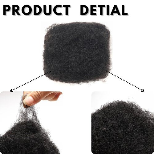 Afro Kinkys Bulk Human Hair for Dreadlock Extensions Repair Locs, Twists Braids 10 Inch 30g/Bundle Tight Afro Kinky Bulk Hair 100% Human Hair can be bleached and dyed (10 Inch Natural Black Pack of 2)