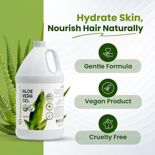 Premium Nature Aloe Vera Gel - Moisturizing Skin & Hair Relief | 1 Gallon (128 fl oz)