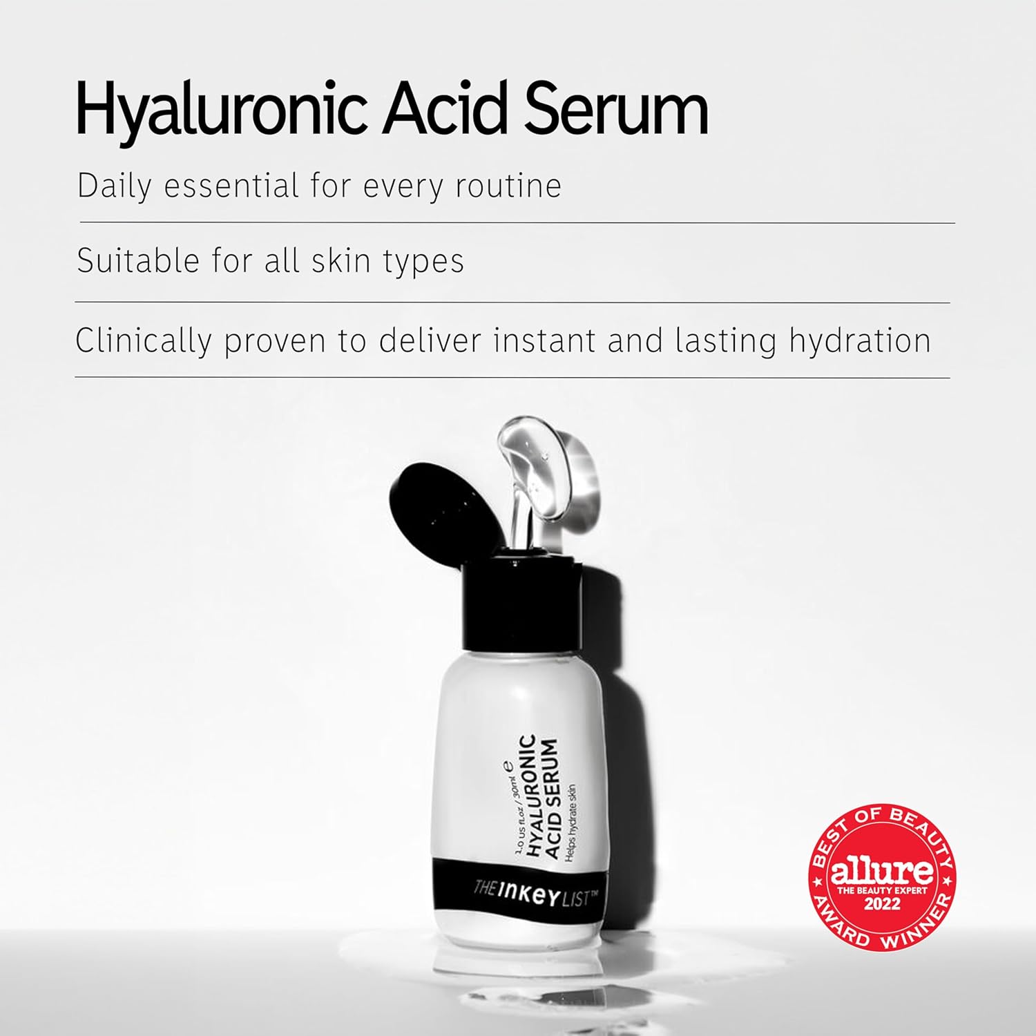 The INKEY List Hyaluronic Acid Serum Duo - Hydrate & Plump Dry Skin | 1.0 fl oz (2 Pack)