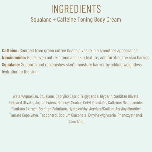 Biossance Squalane + Caffeine Body Cream - Firming Moisturizer for All Skin Types | Vegan & Fragrance-Free