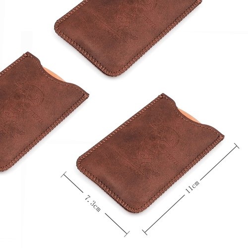 Menesia Wooden Beard Combs with Cases - Fine & Coarse Teeth, Pocket Comb for Beards, Mustaches & Hair, Brown Skull Design