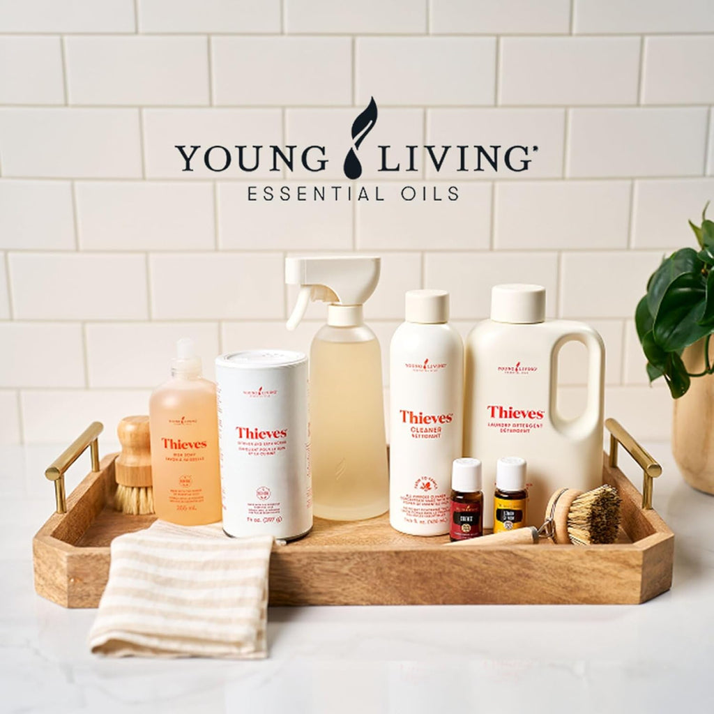 Young Living Thieves Laundry Detergent - Concentrated Plant-Based Formula, Fresh Citrus Scent, 32 fl oz