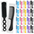 Gisdo 100 Pcs Hair Brush and Comb Set in Bulk for Homeless Individually Wrapped, Bulk Comb Brush Hairbrush for Women Kids Hotel Homeless Charity (Bright Color)