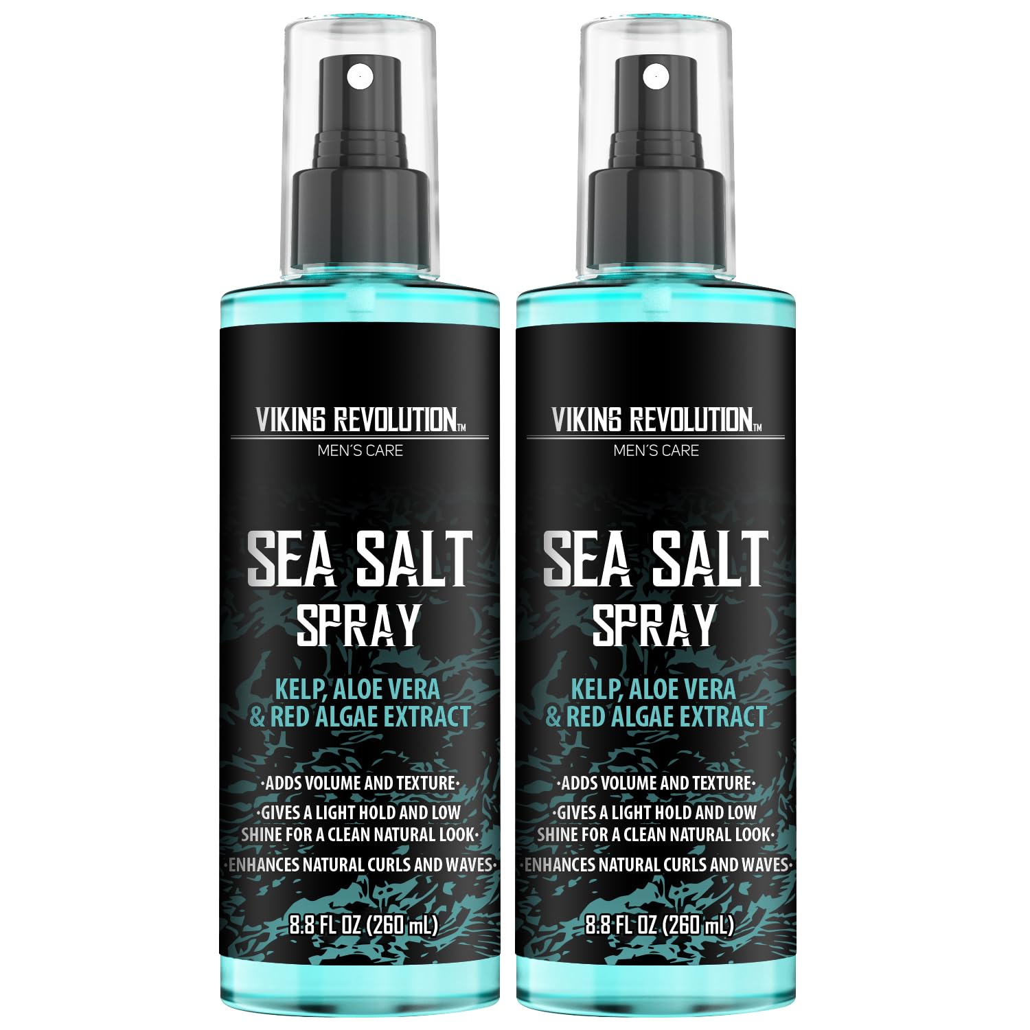 Viking Revolution Sea Salt Hair Spray - Texturizing Spray with Kelp & Aloe Vera | 2-Pack for Beachy Volume