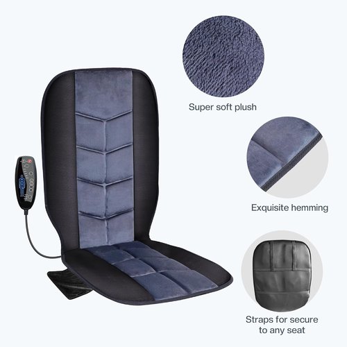 CILI Massage Chair Pad - Heated Back Massager with 10 Vibration Motors | Ideal for Home & Office Use