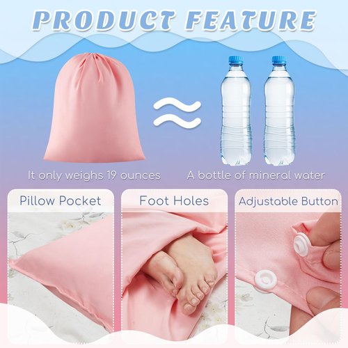 Irenare Self Tan Sleep Sack Reusable Body Self Tanners Lightweight Breathable Tanning Sleeping Sac for Bed Travel Sleeping Bag (Pink)